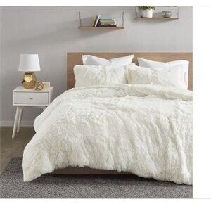 Intelligent Design Malea Shaggy Fur Duvet Cover Set - King - All